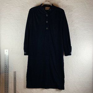 Antik Batik Midi Dress Women's XS 36‎ Velvet Band Collar Pullover Lagenlook 7848